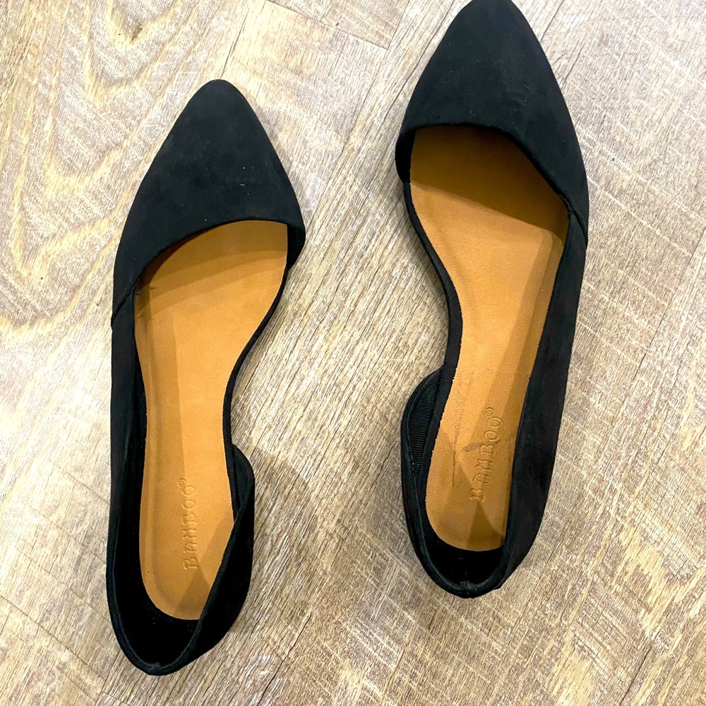 Black slip on flats!